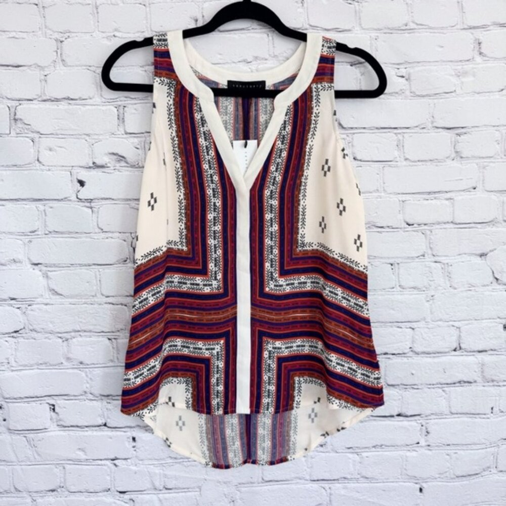 New Sanctuary Scarf Print Sleeveless Top Size XS